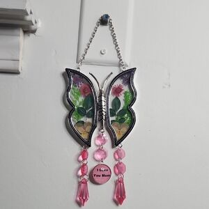Butterfly Wall Decor with Pink Accents